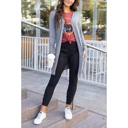 Black High Waist Pleated Pocket Leggings