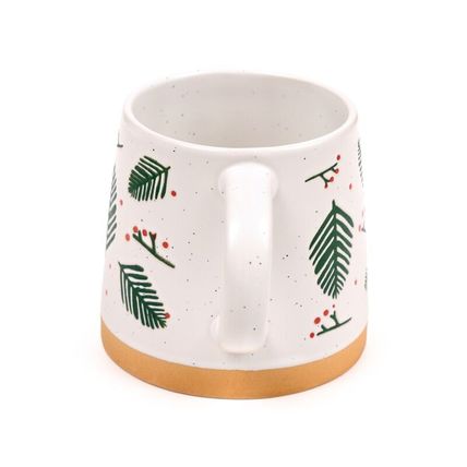 Pine Sprigs & Berries Tapered Stoneware Mug 9 CM Ceramic Gift Tableware Boxed