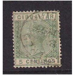 GIBRALTAR 1889 SG22 5c GREEN FINE USED