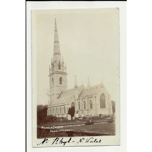 Wales BODELWYDDAN Church Postcard by Gaff