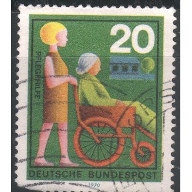 Germany 1970 - SG1531 - 20pf multi - Nurse with Invalid - used