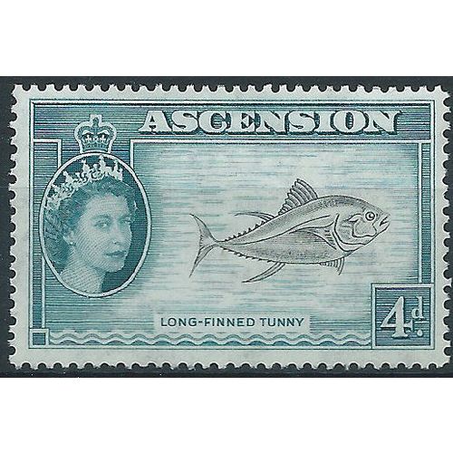 Ascension Island 1956 SG63 4d Black & Deep Turquoise-Green Mounted Mint.. .