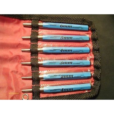 6 Piece Metric Punch Set Inc Vinyl/Nylon Hang up Storage Pouch 2, 3, 4, 4, 5, 6
