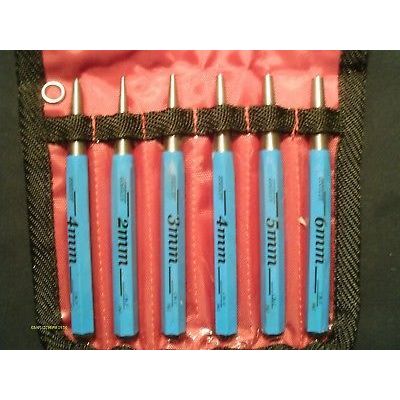 6 Piece Metric Punch Set Inc Vinyl/Nylon Hang up Storage Pouch 2, 3, 4, 4, 5, 6