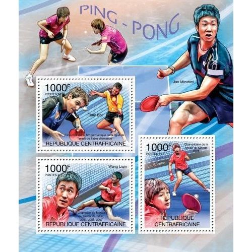 CENTRAL AFRICA 2011 SHEET MNH TABLE TENNIS PLAYERS PING PONG SPORTS