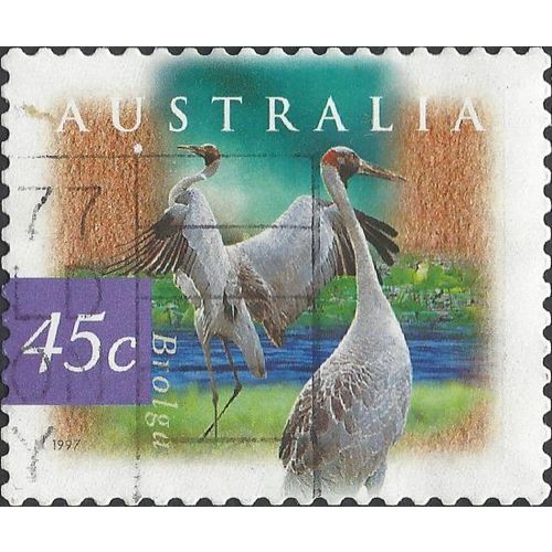 AUSTRALIA, BIRD, Brolga, violet 1997, 45c