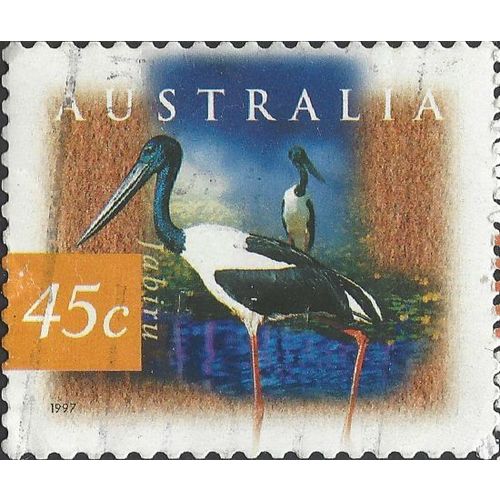 AUSTRALIA, BIRD, Jabiru, light orange 1997, 45c