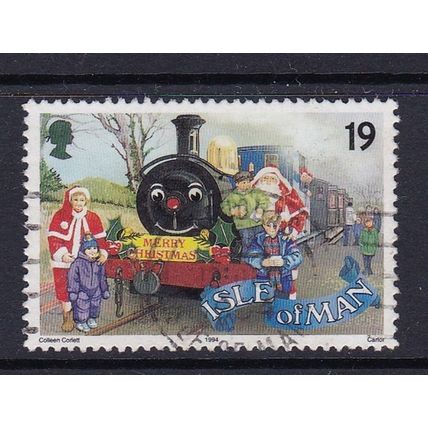 IOM ISLE OF MAN 1994 CHRISTMAS SANTA TRAIN TO SANTON 19p USED SG626