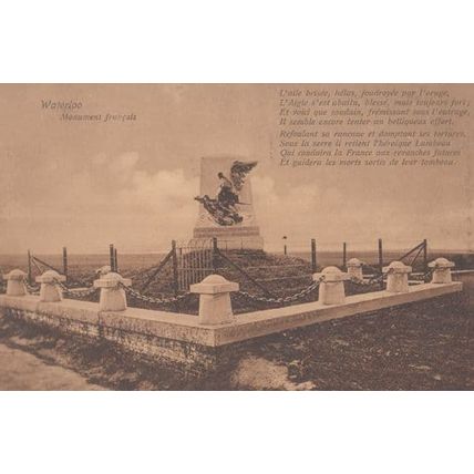 Waterloo Francois Monument Antique Battle Of Remembrance Statue History Postcard