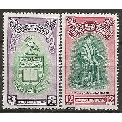 Dominica 1951 BWI Universities Set SG118-119 Mounted Mint .