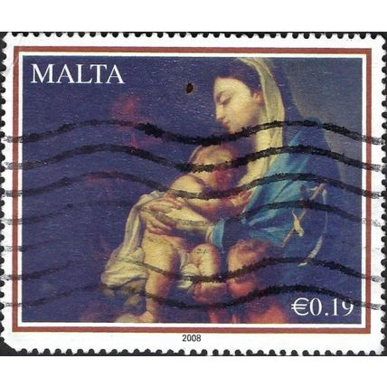 MALTA, CHRISTMAS, Madonna and Child, Francesco Trevisani, black 2008, 0.19