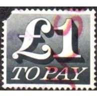 1970-75 Postage Due £1 Value, Black Good Used