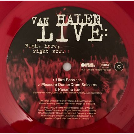 Van Halen Live Right Here Right Now 4LP Vinyl Album RSD 2023 Record Store Day