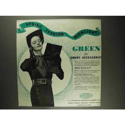 1936 Du Pont Dyestuffs Ad - Pontacyl Brilliant Green
