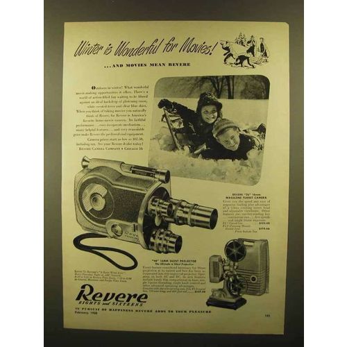 1950 Revere Ad - 26 16mm Magazine Turret Camera