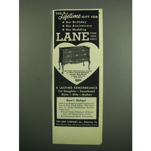 1950 Lane Cedar Hope Chest No. 2455 Ad