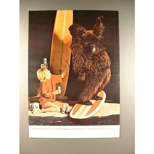 1965 Falstaff Beer Ad - Surf Lovers Hang Ten!