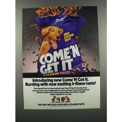 1983 Carnation Come 'n Get It Dog Food Ad