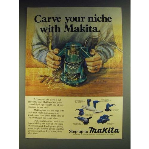1984 Makita Power Tools Ad - DK1001 Cordless Drill, 6010DL Cordless Drill
