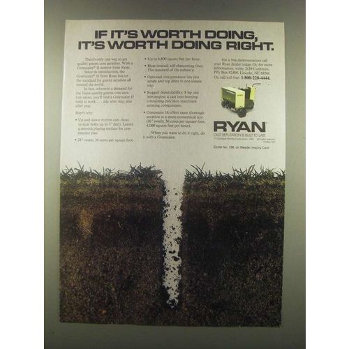 1985 Ryan Greensaire II Aerator Ad - Worth Doing Right