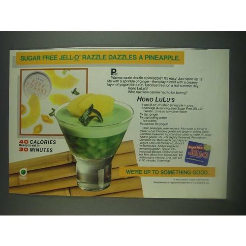 1985 Sugar Free Jell-O Ad - Hono LuLu's Recipe