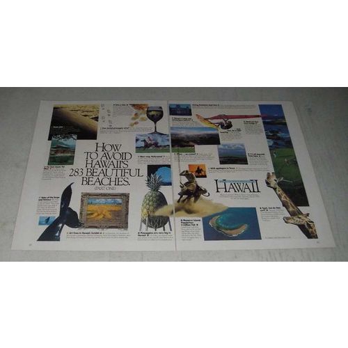 1988 Hawaii Visitors Bureau Ad - How to Avoid Hawaii's 283 Beautiful Beaches