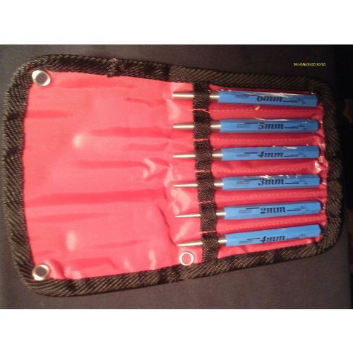 6 Piece Metric Punch Set Inc Vinyl/Nylon Hang up Storage Pouch 2, 3, 4, 4, 5, 6