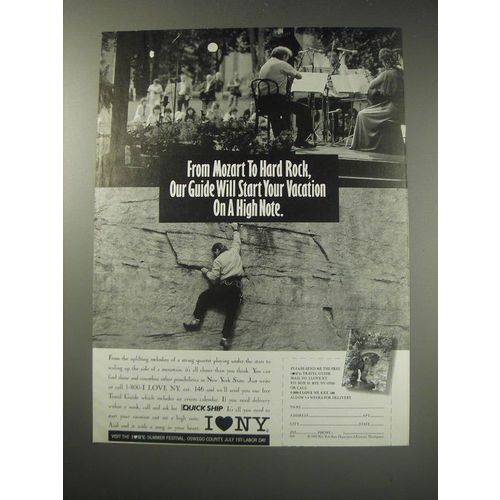 1991 New York Tourism Ad - From Mozart to Hard Rock