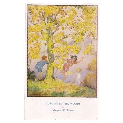 AUTUMN IN THE WOODS. by Margaret W. Tarrant unused postcard Medici society lt =