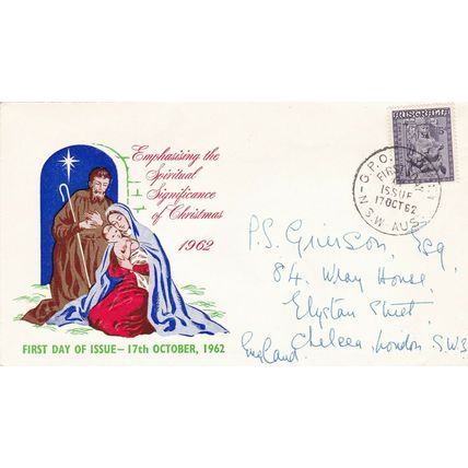 Australia 1962 Christmas FDC Sydney cancel written VGC