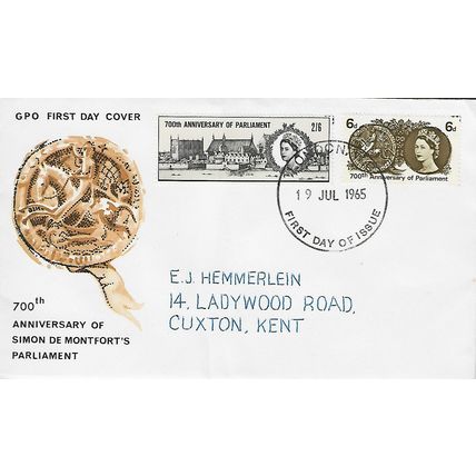 GB 1965 700th Anniversary of Parliament picture FDC London WC pm