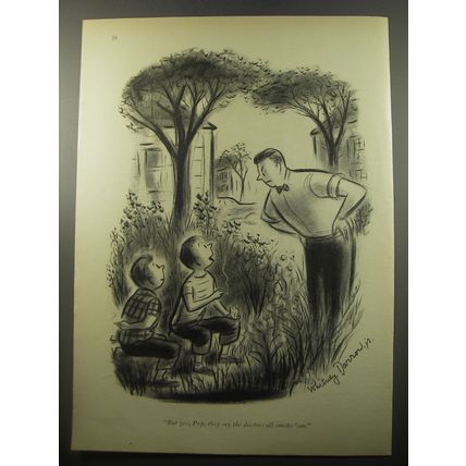1950 Cartoon by Whitney Darrow, Jr. - But gee, Pop, they say the doctors smoke