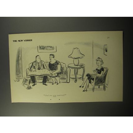 1950 Cartoon by Syd Hoff - And are you married?