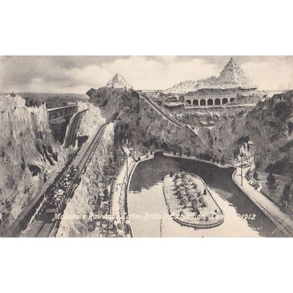 Mountain Railway at the Latin British Exhibition 1912 Antique London Postcard