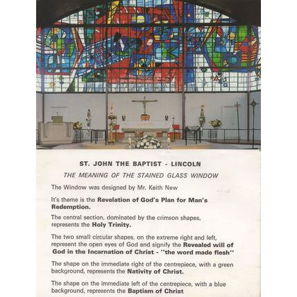 St John The Baptist Church Lincoln Stained Glass 2x Postcard s