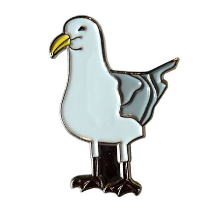 Seagull Standing Bird Seaside 25mm Metal Enamel Pin Badge Brooch NEW
