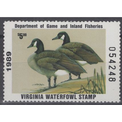 ZAYIX 1989 Virginia 2 MNH - US State Duck Stamp - Birds - 070122S23