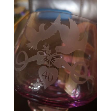 Glass Rose Bowl With Purple Tint 40th Wedding Anniversary