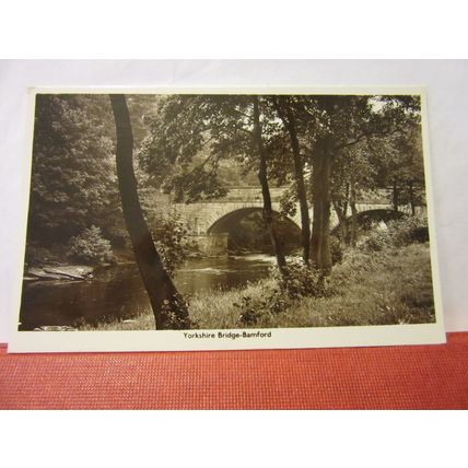 YORKSHIRE BRIDGE, BAMFORD, DERBYSHIRE used vintage postcard RP 1946 pm /