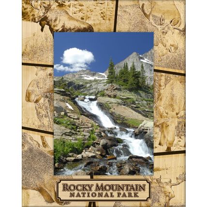 Rocky Mountains National Park Collage Laser Engraved Wood Picture Frame (5 x 7)