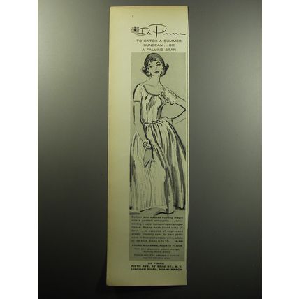 1957 De Pinna Fashion Advertisement - To catch a summer sunbeam