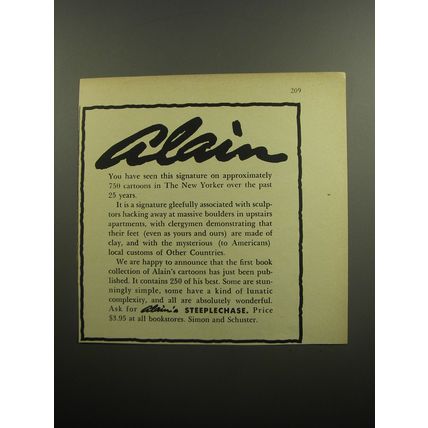 1957 Simon and Schuster Book Advertisement - Alain's Steeplechase