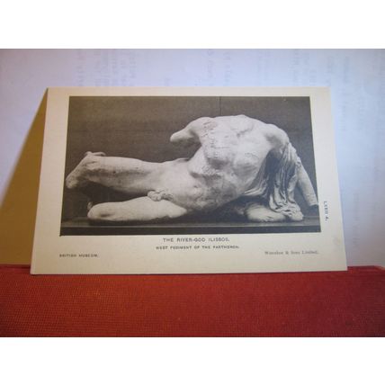RIVER-GOD, ILISSOS, WEST PEDIMENT OF PARTHENON, BRITISH MUSEUM unused postcard #