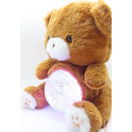 Brown Teddy RGB Colour Changing LED Glitter Light Tummy 22 CM Night Light Gift