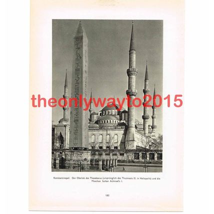 Obelisk & Mosque, Constantinople (Istambul),Turkey, Photo Illustration 1935