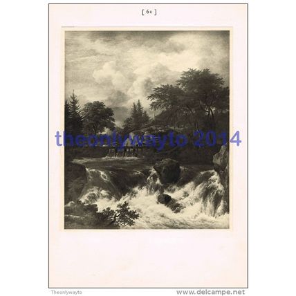 Waterfall - Ruysdael, Book Illustration, 1902