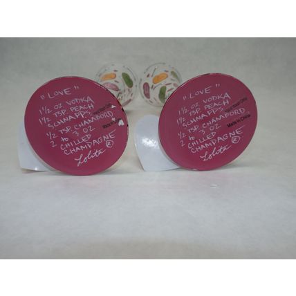 Mint Condition Lolita Hand Painted Champagne Flutes " Love " Set of Two