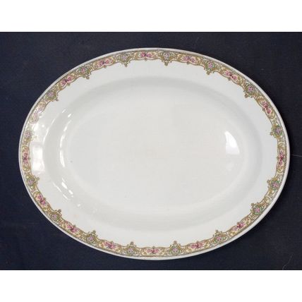 MINT Large WH Grindley & Co. Oval Ironware Platter 11.5 x 15.75 Plate The Minden