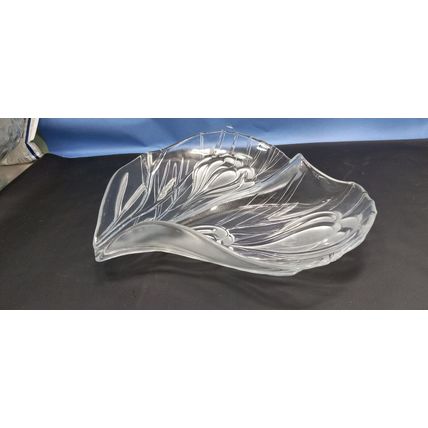 SAVOIR VIVRE Crystal Glass Serving Platter Tray Vintage 80's Germany