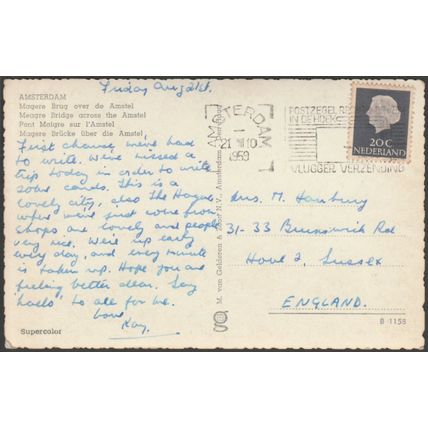 Magere Brug over de Amstel, Amsterdam, 1959 - Van Gelderen & Zoon Briefkaart